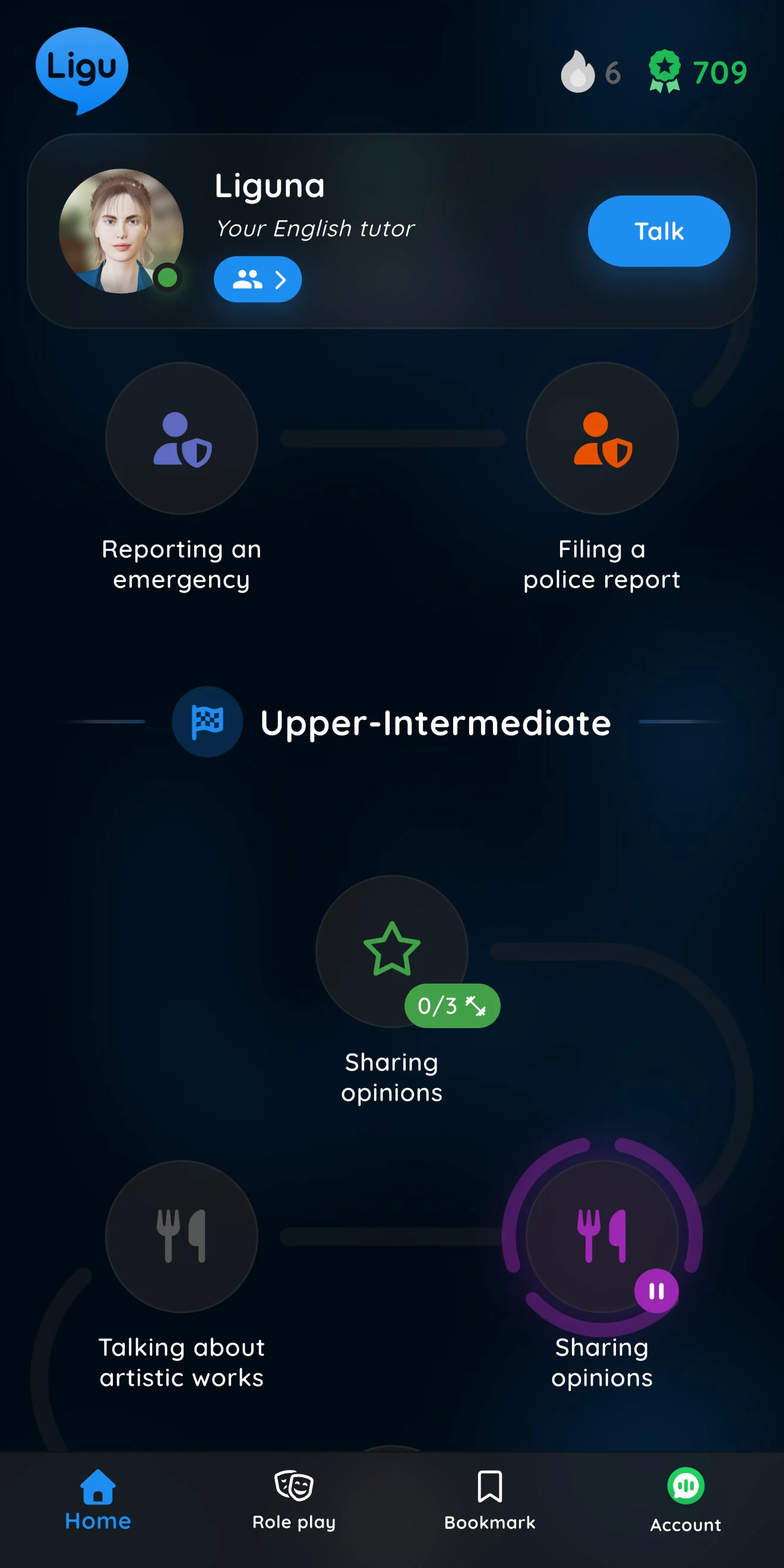Ligu personalized learning path screen